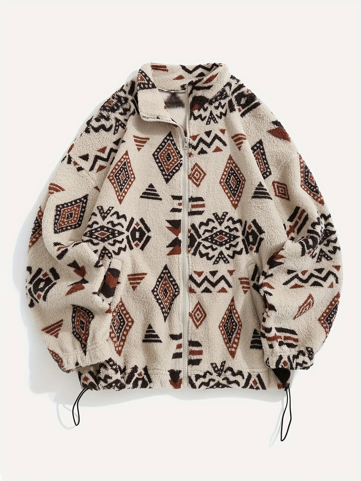 Women's green patterned zip-up jacket