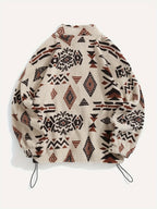 Women's rust patterned zip-up jacket
