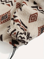 Women's rust patterned zip-up jacket