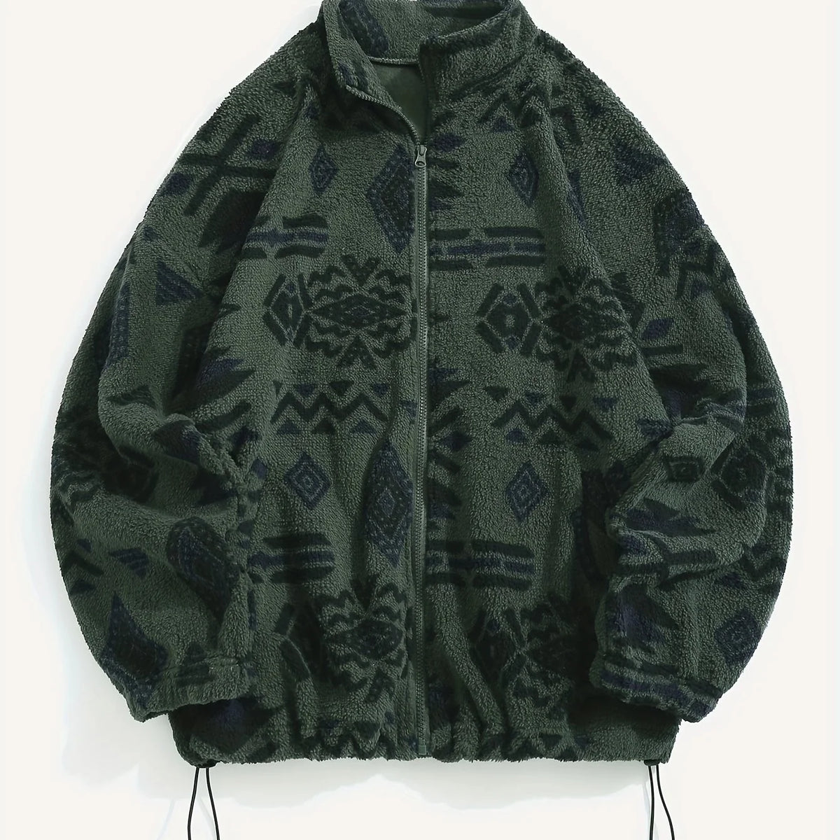 Women's apricot patterned zip-up jacket