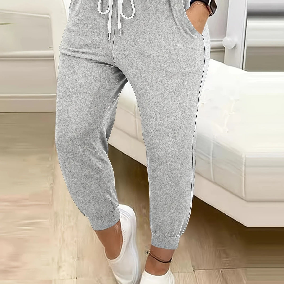 Women's ash relaxed tapered joggers for chilly autumn and winter days