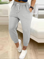 Women's ash relaxed tapered joggers for chilly autumn and winter days