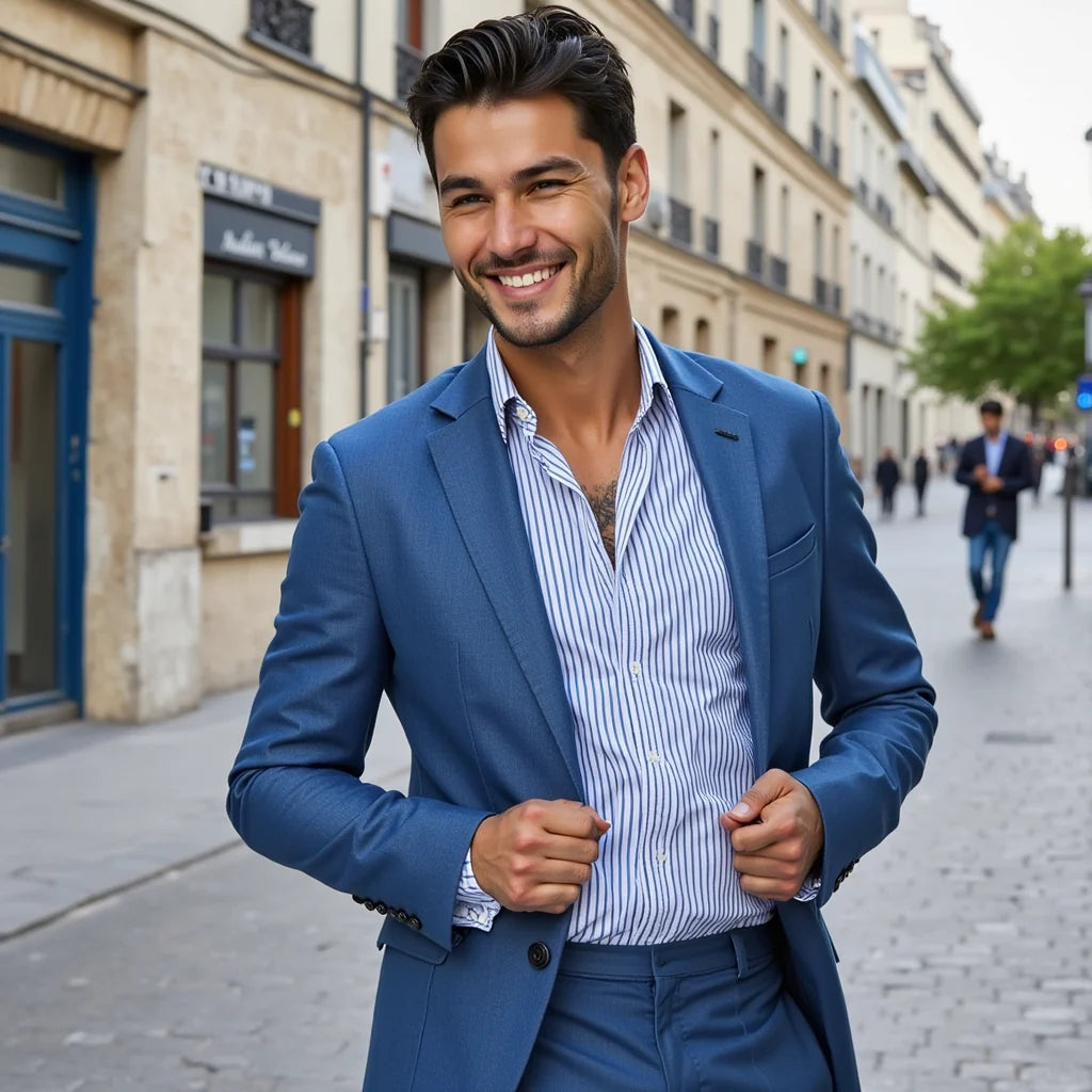 Men's khaki minimalist versatile jacket for autumn and winter