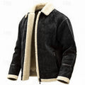Men's black sherpa-lined winter jacket