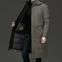 Men's Hooded Long Winter Coat for Chilly Days