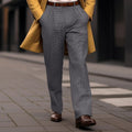 Men's grey formal straight-leg trousers for autumn and winter layering