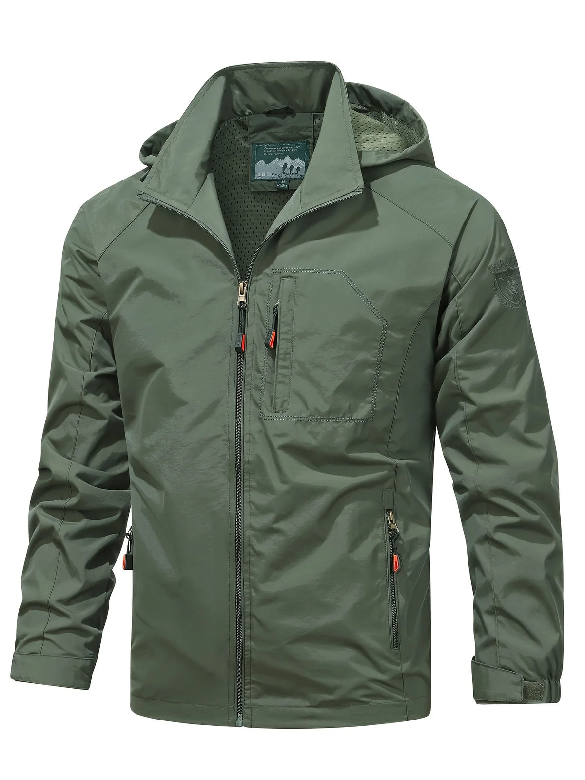 Men's green packable cropped bomber jacket for everyday winter wear
