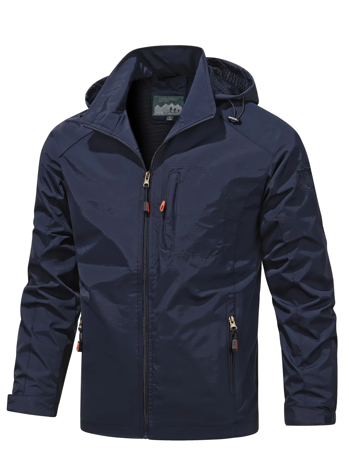 Men's navy blue packable cropped bomber jacket for everyday winter wear