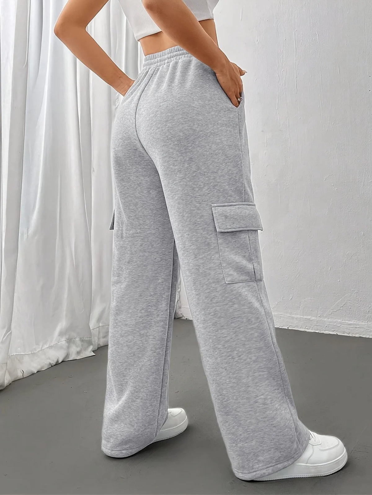 Women's black relaxed cargo joggers