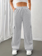 Women's black relaxed cargo joggers