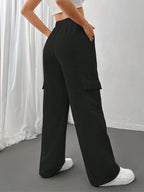 Women's light grey relaxed cargo joggers