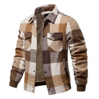 Men's Rugged Check Shirt Jacket for Winter Layering