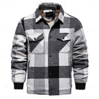 Men's khaki rugged check shirt jacket