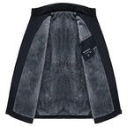 Men's black quilted fleece jacket for chilly autumn and winter days