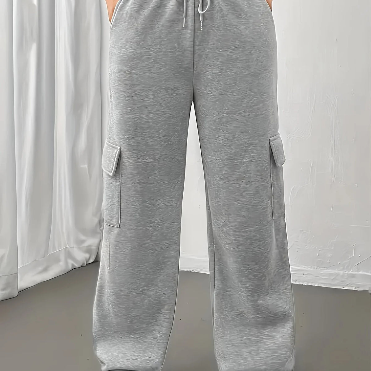 Women's grey utility cargo joggers