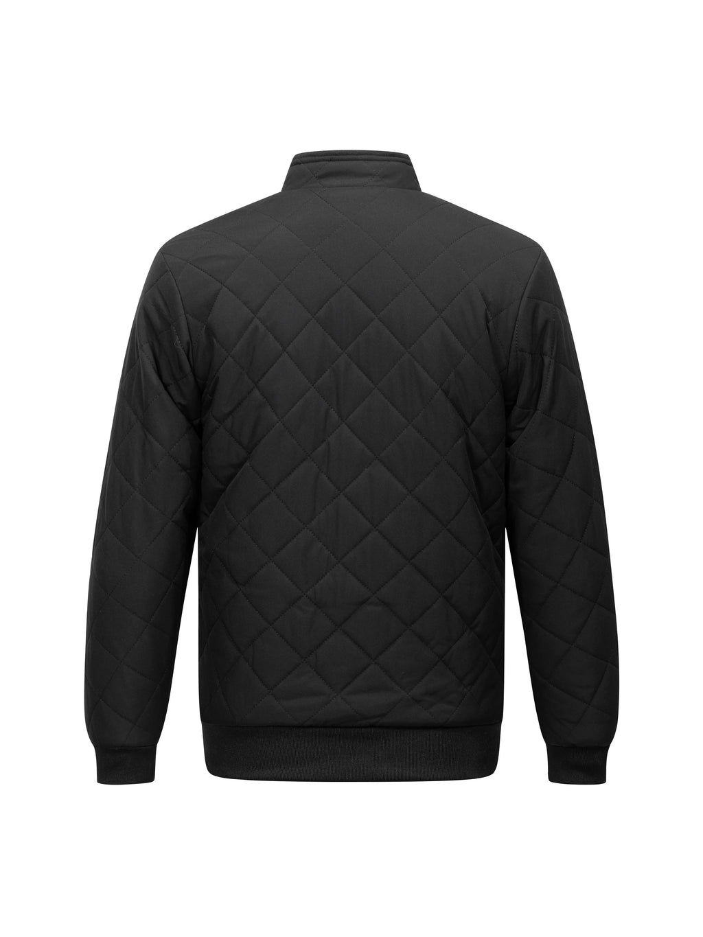 Men's black quilted bomber jacket for the colder autumn and winter months