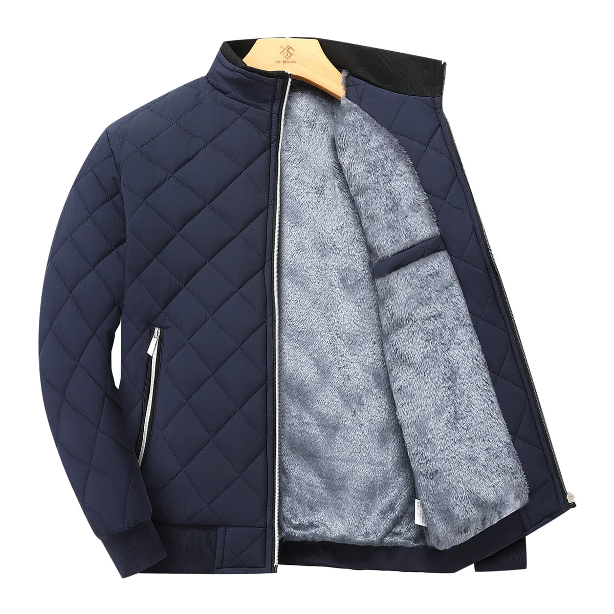Men's deep red quilted bomber jacket for the colder autumn and winter months