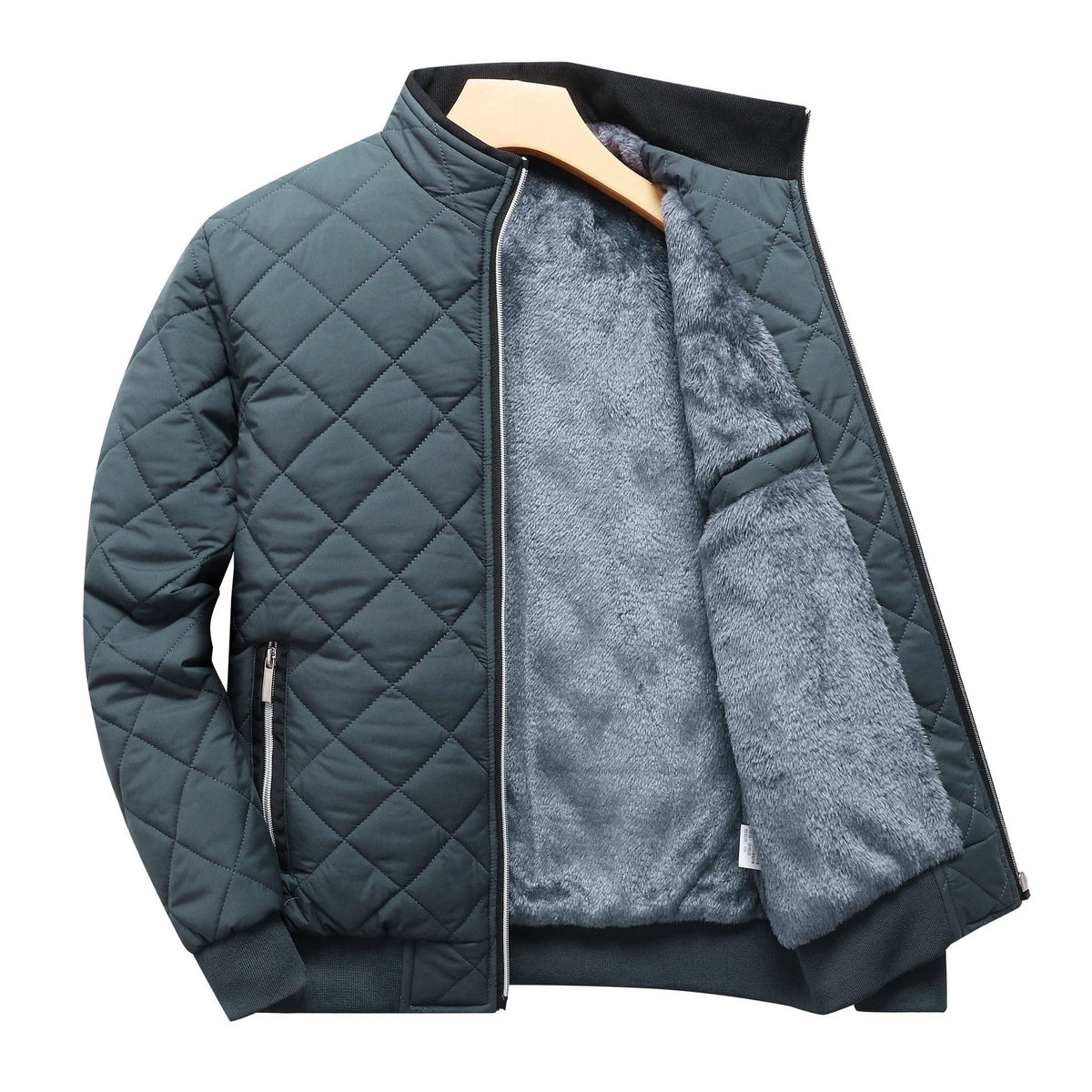Men's deep red quilted bomber jacket for the colder autumn and winter months