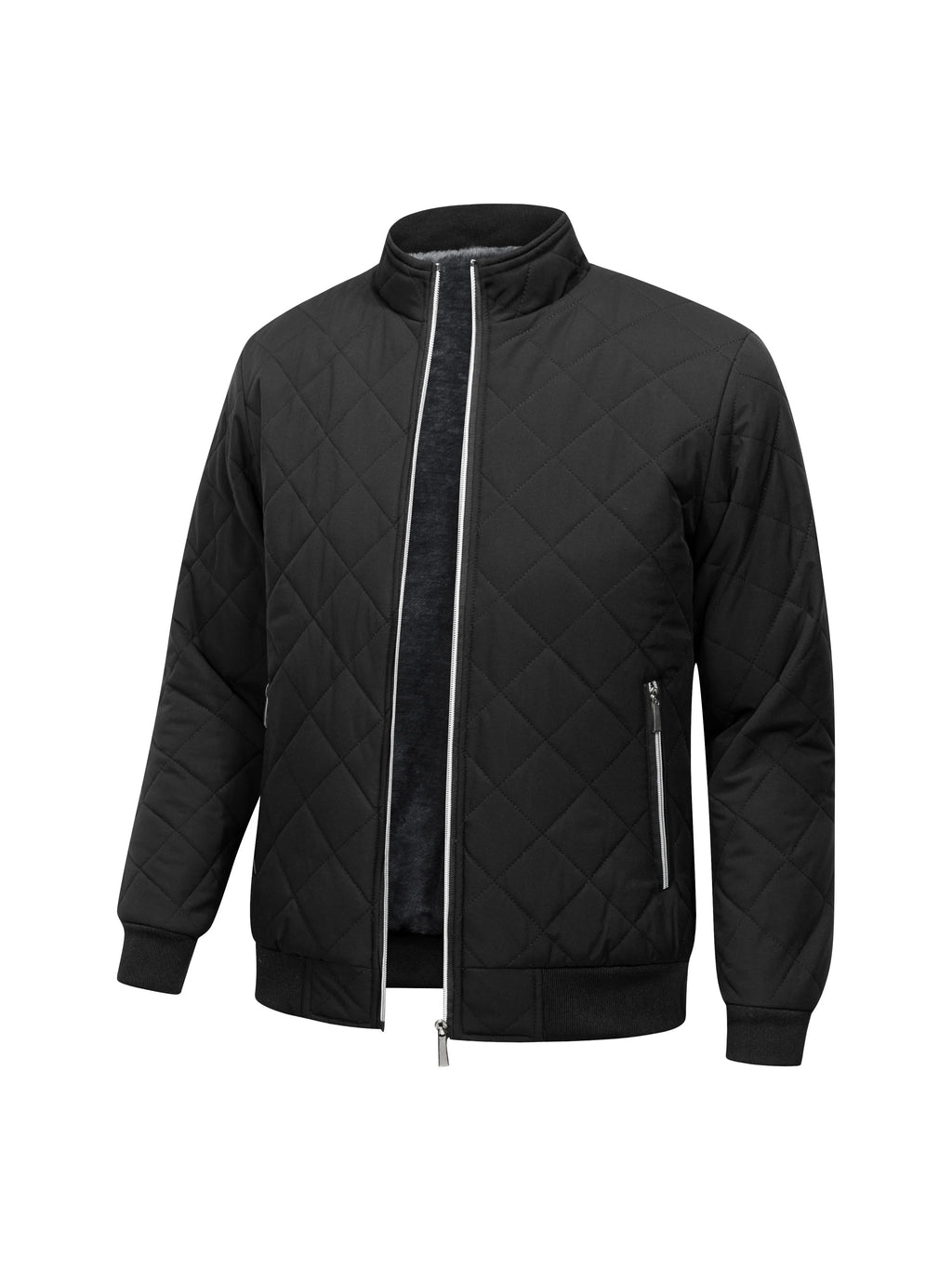 Men's black quilted bomber jacket for the colder autumn and winter months