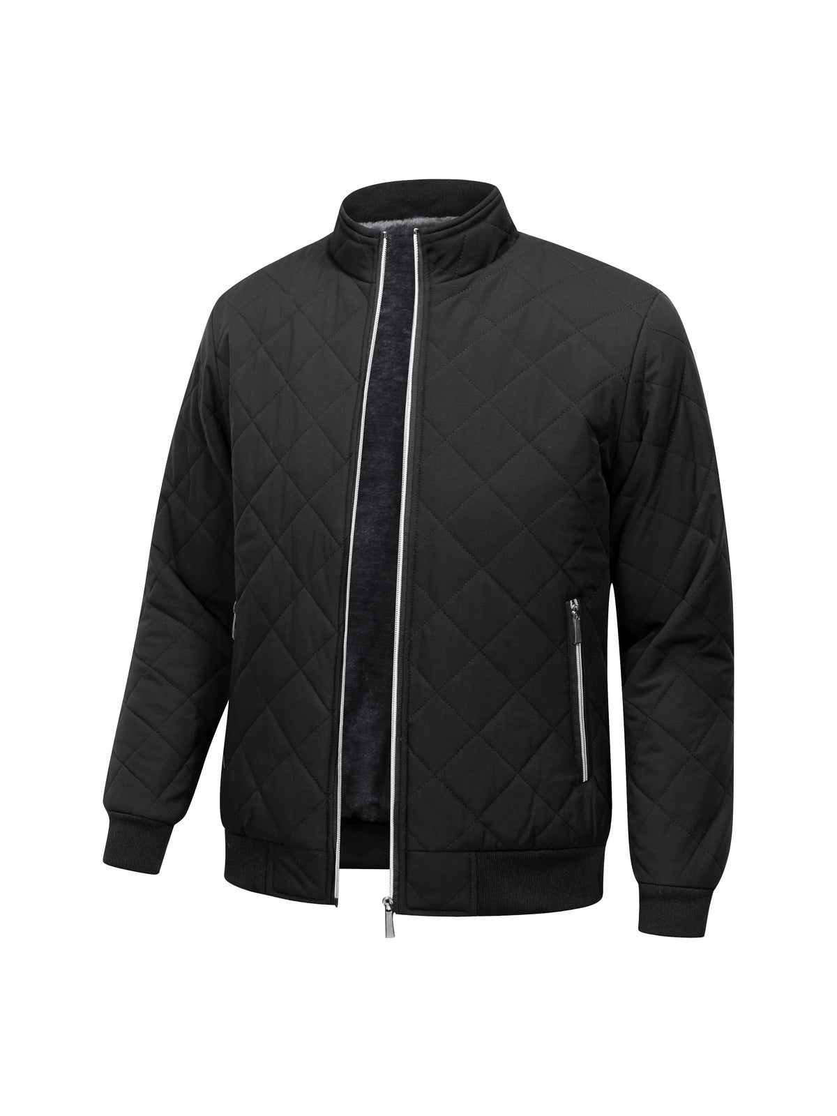 Men's black quilted bomber jacket for the colder autumn and winter months