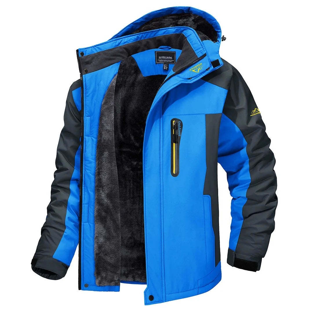 Men's blue insulated outdoor jacket for the autumn and winter season