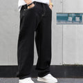 Men's black relaxed fit straight trousers