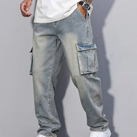 Men's Relaxed Utility Cargo Trousers for Cold Weather Wear