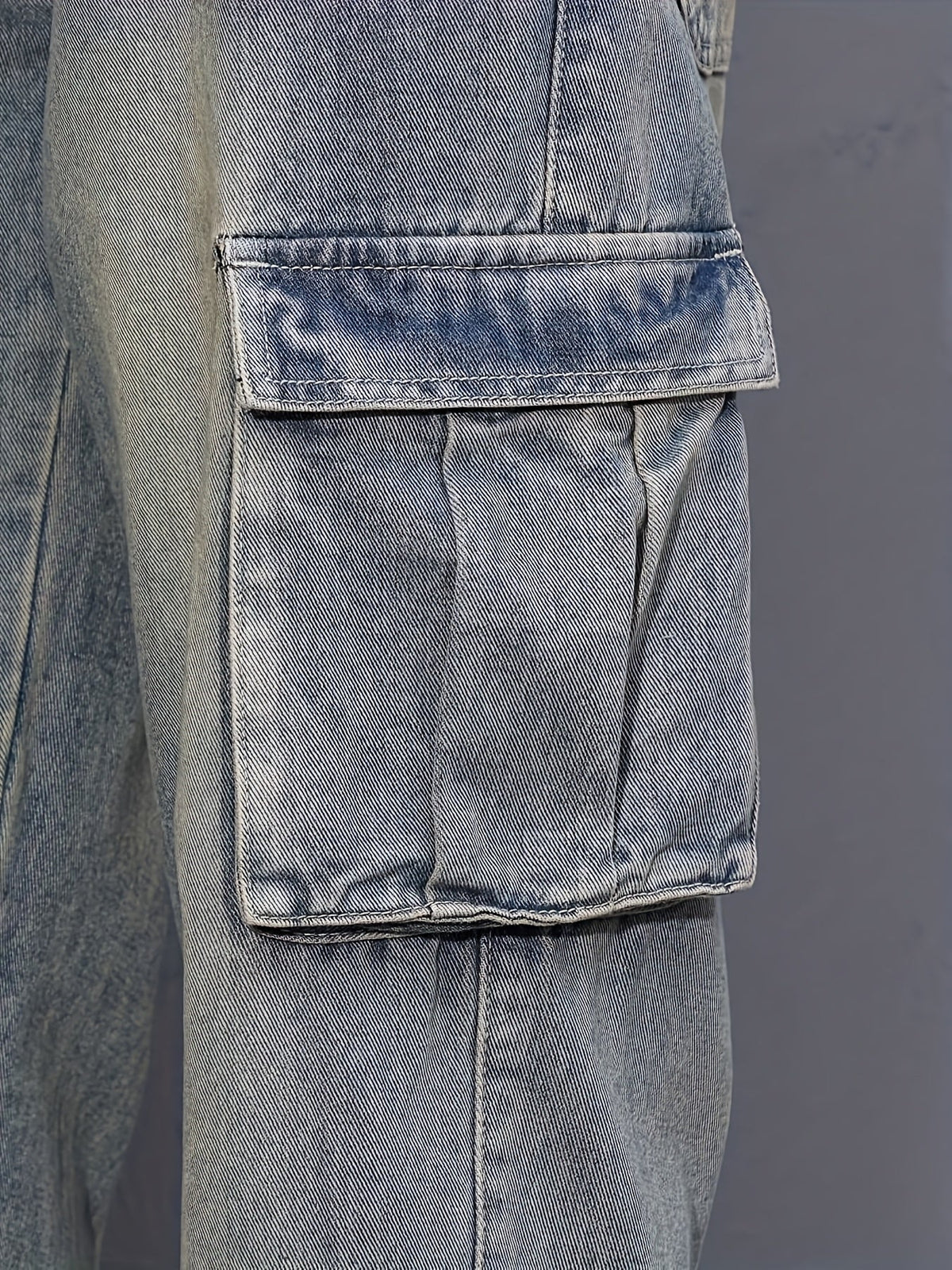Men's sea blue relaxed utility cargo trousers