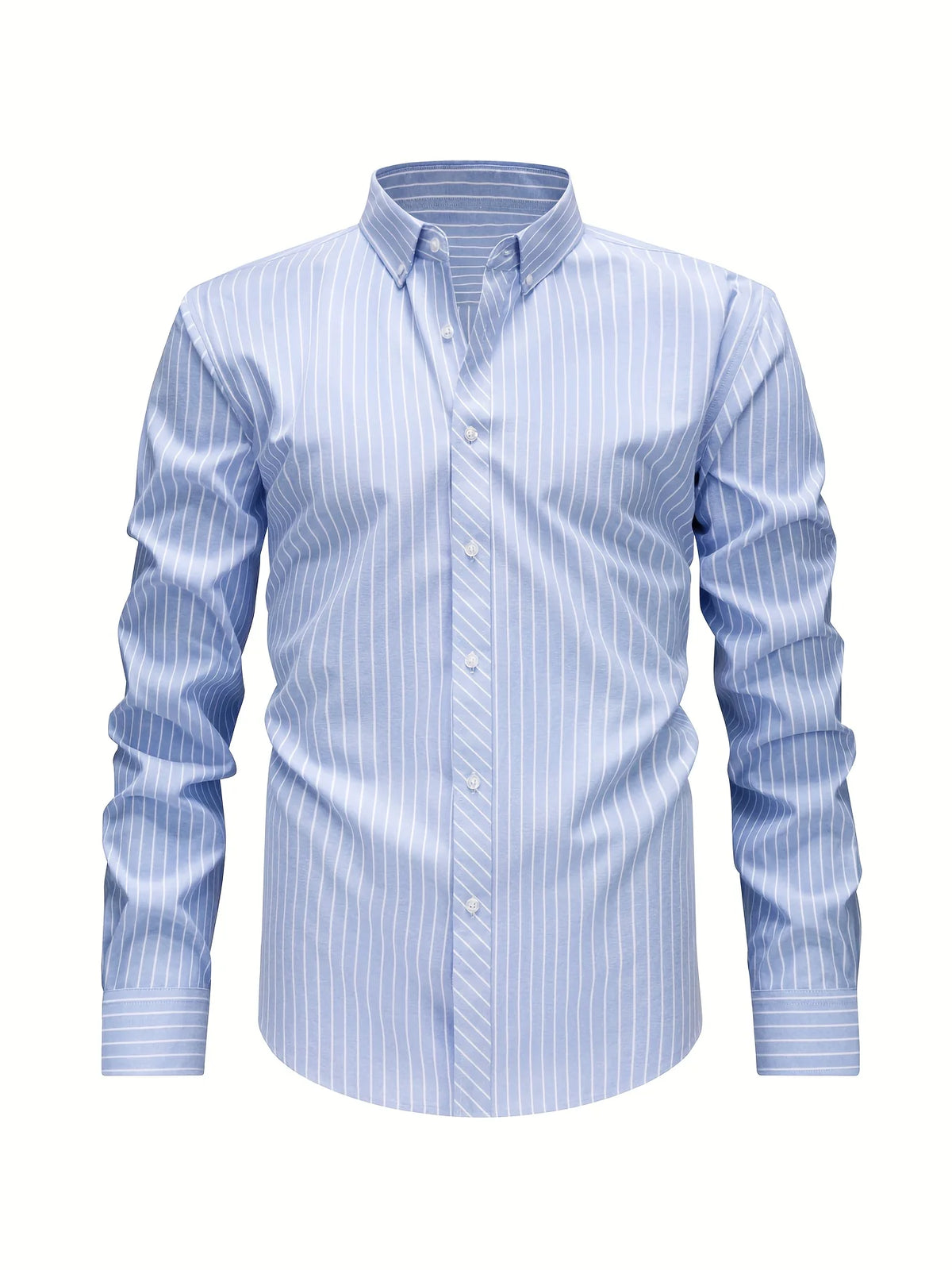 Men's pink striped relaxed fit shirt for autumn and winter layering