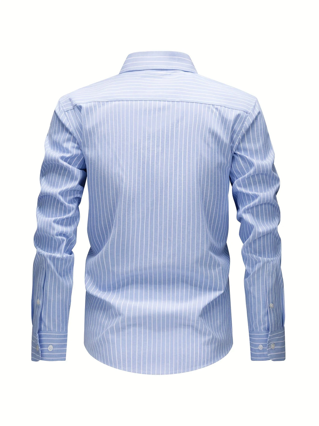Men's black striped relaxed fit shirt for autumn and winter layering
