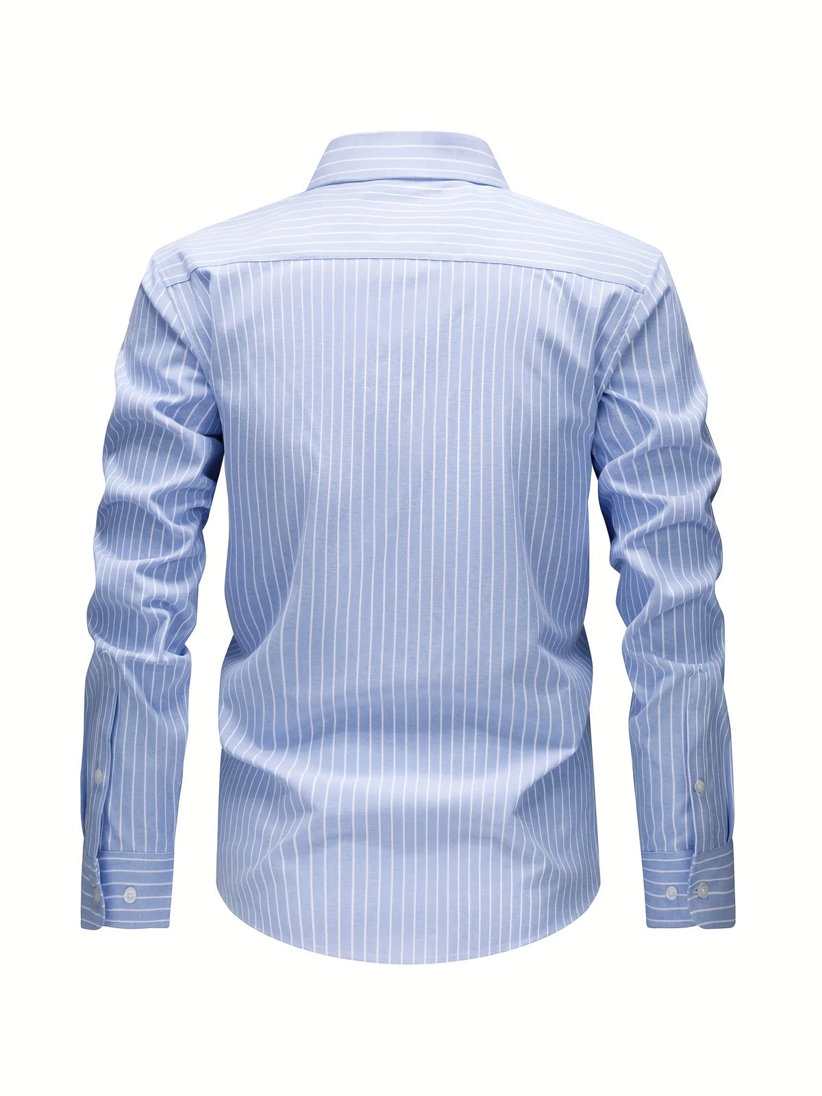 Men's black striped relaxed fit shirt for autumn and winter layering