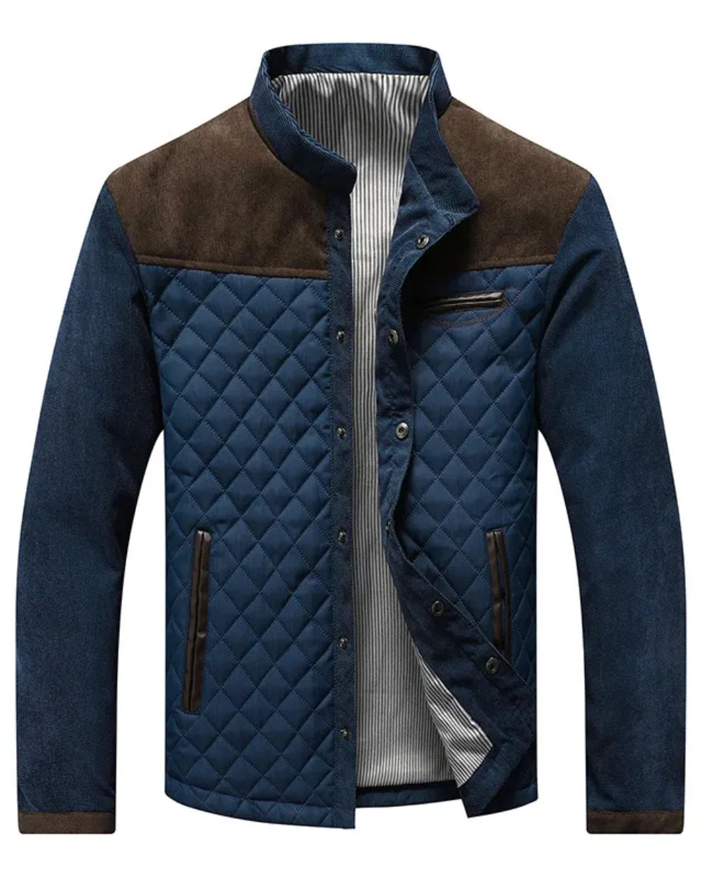 Men's brown structured everyday jacket for autumn and winter wear