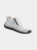 Men's white wide fit cushioned comfort shoes for autumn and winter