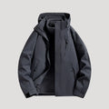 Women's black waterproof hooded outdoor jacket for autumn and winter