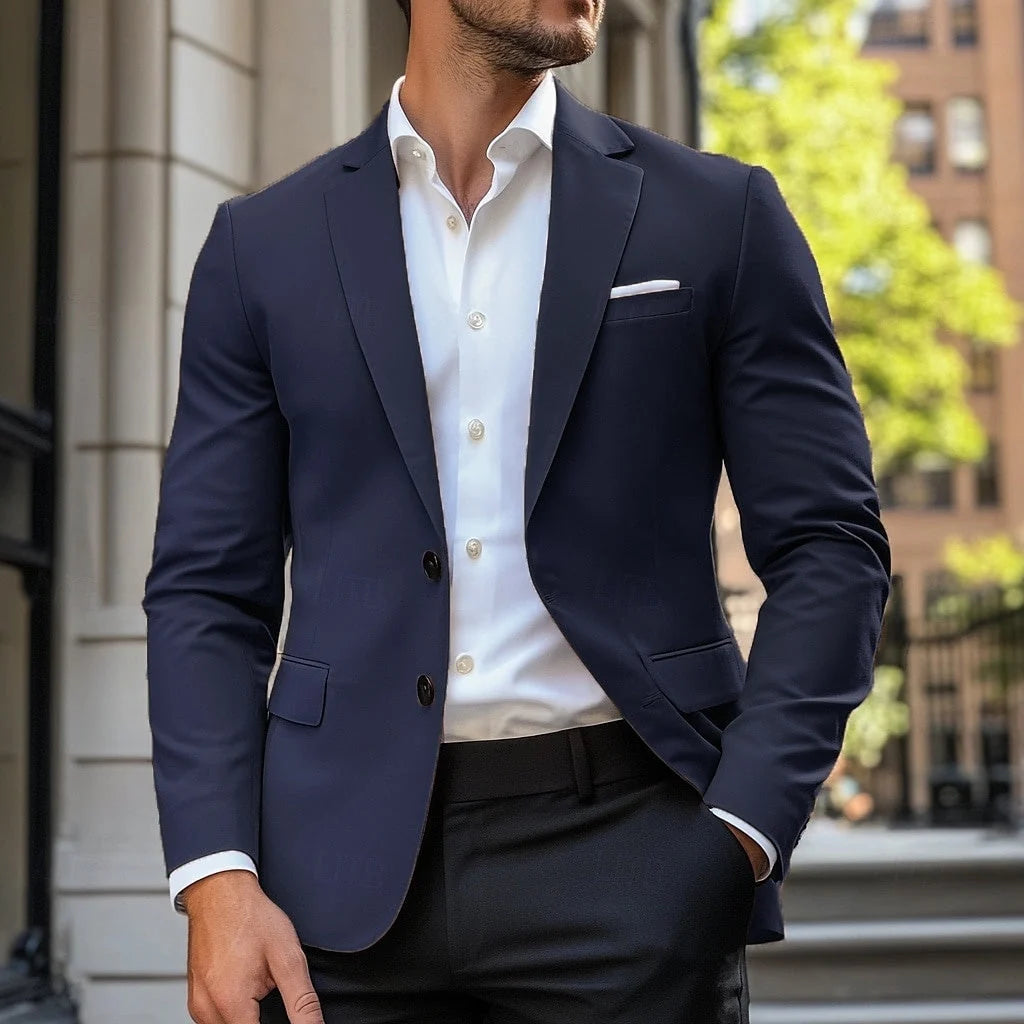 Men's brown casual single-breasted jacket for autumn and winter