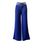 Women's fuchsia high-waisted wide-leg trousers