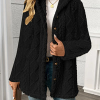 Women's Textured Hooded Jacket for Chilly Winter Days
