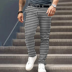 Women's black tailored houndstooth trousers