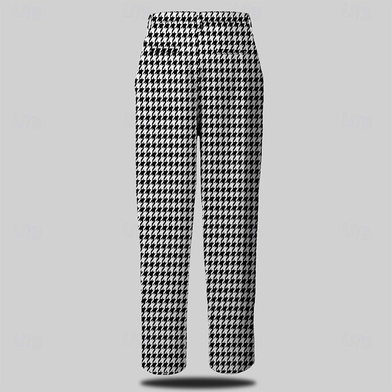 Women's black tailored houndstooth trousers
