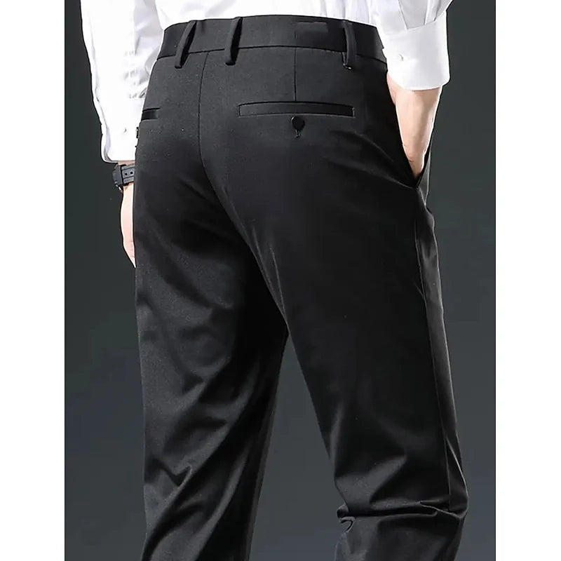 Men's dark blue tailored comfort trousers for autumn and winter layering