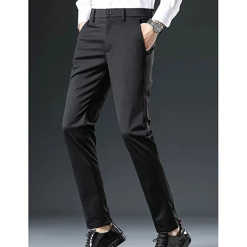 Men's dark blue tailored comfort trousers for autumn and winter layering