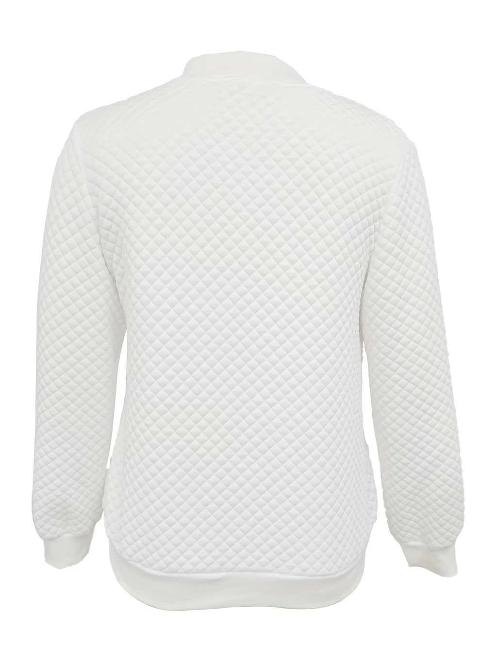 Women's white textured quilted jacket for chilly autumn and winter days