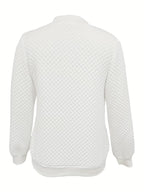 Women's white textured quilted jacket for chilly autumn and winter days