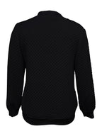 Women's navy textured quilted jacket for chilly autumn and winter days