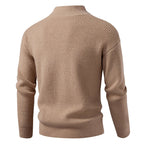 Men's black textured zip cardigan for chilly autumn and winter days