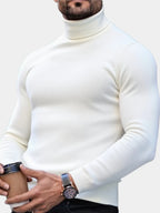 Men's white turtleneck sweater to wear throughout autumn and winter