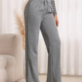 Women's grey relaxed straight-leg trousers for autumn and winter