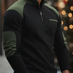 Men's black textured quarter-zip pullover