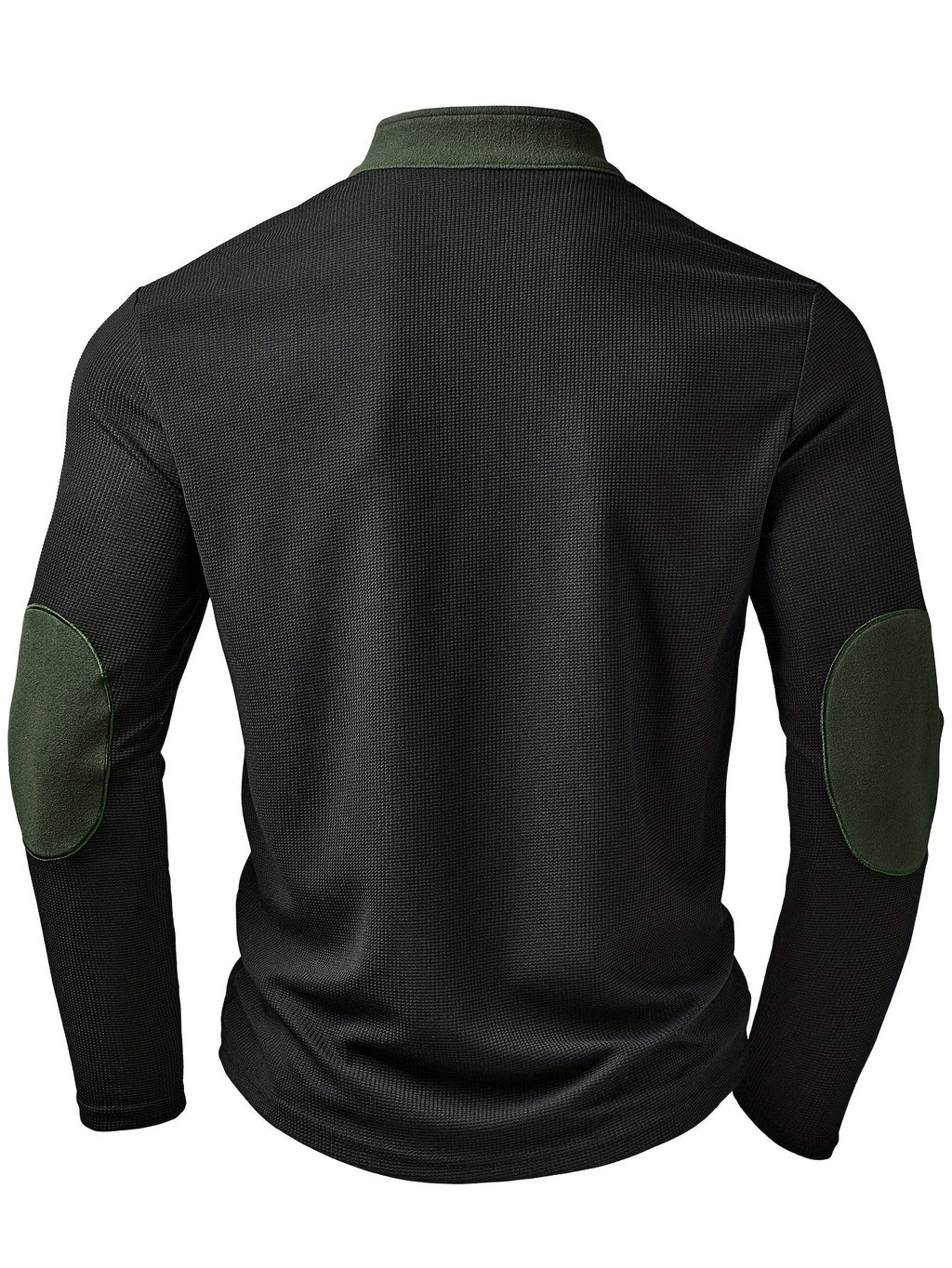 Men's black textured quarter-zip pullover