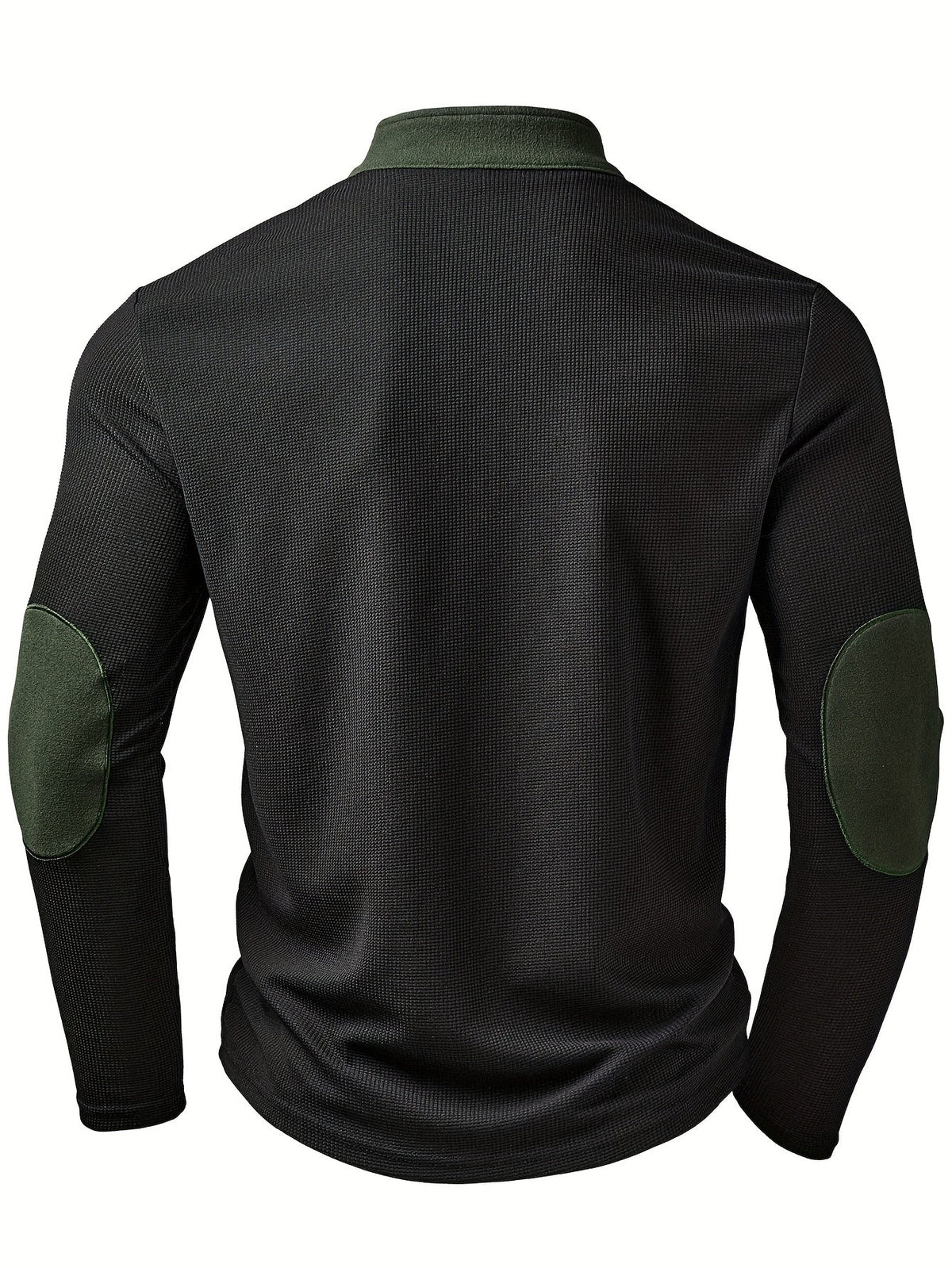 Men's black textured quarter-zip pullover